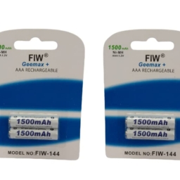 FIW AAA 1.2v 1500 mAh High Capacity Ni-MH Rechargeable Small Pencil Cell for Remote Toys Mouse Pack of 4 1500 mAh