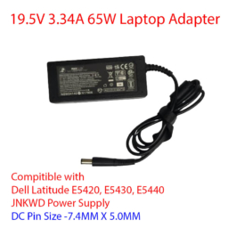 19.5V 3.34A 65W Laptop Adapter Charger for Dell Latitude E5420, E5430, E5440 JNKWD Power Supply 7.4MM X 5.0MM Pin Size (No Power Cable)