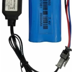 KP Original Combo of KP 7.4V 3500mAh 13A Li-ion JST SM 3pin Connector SM JST 3 Pin Rechargeable Battery 3500 mah for DIY Projects, Toys, Robotics and 3 pin JST 3Pin USB Charger