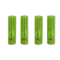 KP Original 4 PEC IFR 14500 Buttontop TIP AA - 600mAh 3.7v Rechargeable Battery for Trimmer, Toys, Remote, Robotics, Walkman, Cordless Phone etc (Pack of 4) Green
