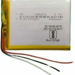 KP-346072 3Pin Wire 3.7v 4000mAh 3 Wire Rechargeable Battery for DVD, Tablet, MP3 Player, 4000 mah