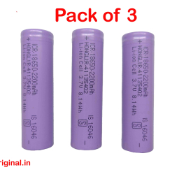 18650 Hongli 3.7volt 2200mAh Lithium Ion Rechargeable Battery 2200 mAh (Pack of 3)