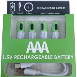 SMARTOOOLS Rechargeable AAA Batteries, 1.5V 750mWh, USB Type-C Charging Cable, 4-Pack, High Capacity, Fast Charge, 1200 Cycles, Over-Charge Protection