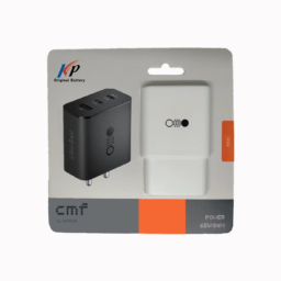 CMF by Nothing 65W Gan Type C 3 Port Wall Charger Adapter, USB C1 65 W, USB C2 45W, USB A 18W, Max Capacity 65 watt Adaptor for Nothing Phone 2a/2/1, Samsung S24 Mobile/Laptop Charging Support, Black