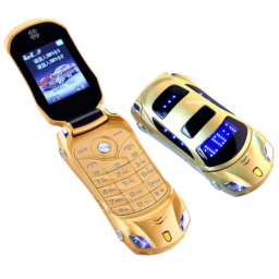 Car Shape Phone Flip Phone Car Design  R1 Pro  Keypad Flip Phone Dual Sim (Golden)