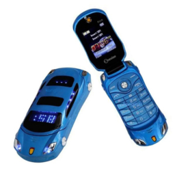 Car Shape Phone Flip Phone Car Design  R1 Pro  Keypad Flip Phone Dual Sim Blue