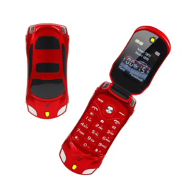 Car Shape Phone Flip Phone Car Design  R1 Pro  Keypad Flip Phone Dual Sim RED