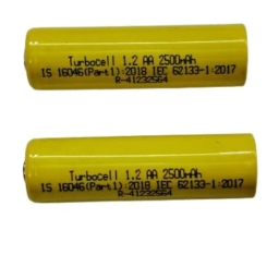 Turbocell AA Ni-MH 2500 mAh (Full Capacity) 1.2v Rechargeable Battery for Toys, Clock, Gaming Console, Torch, Remote, Trimmer etc Pack of 2 Batteries (Yellow) Heavy Quality Battery