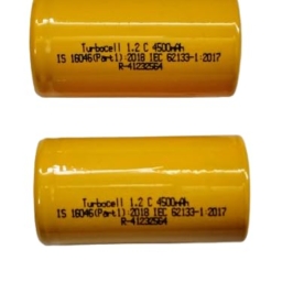 Turbocell NiCd Rechargeable C Battery, 1.2V, 4500mAh, Pack of 2