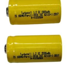 Turbocell SC Size Ni-MH Rechargeable Batteries, 1.2V 2000mAh, Pack of 2, Yellow