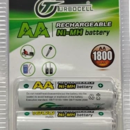 Turbocell AA Ni-MH 1800 mAh 1.5v Rechargeable Battery for Toys, Clock, Gaming Console, Torch, Remote, Trimmer etc Pack of 2 Batteries