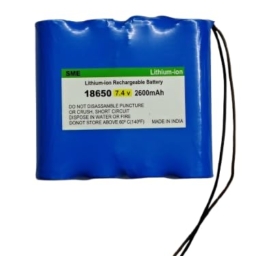 KP Original Battery 7.4V 2600mAh18650 Lithium ion Rechargeable Battery 2S2P 2 Wire POS for Electronics Toys Lighting Equipment POS Swipe Machine, 2600 mAh 2 PIN Connector