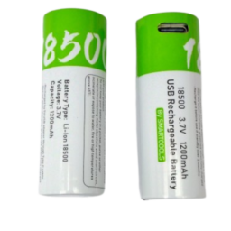 KP Original 18500 Rechargeable Li-ion Battery with 1200mAh 3.7V 18500 Battery for LED Torch Flashlight, USB Type C Rechargeable Lithium ion Cell (Pack of 2) 18 * 50mm