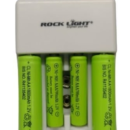 KP Original Battery Rock Light Universal Battery Charger for AA, AAA, 9V Ni-MH Ni-CD Rechargeable Batteries with LED Light **2 AA Cell & 2 AAA Cell Free**