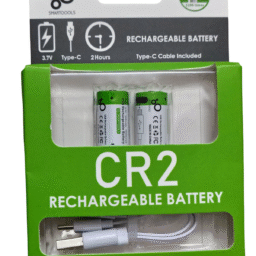 KP Original USB CR2 Lithium Ion Rechargeable Battery, 3.7 V 300 mAh Rechargeable Batteries RCR2 CR15H270 15270 Battery, 1.5H Fast Charge, 1200 Cycles with Type C Connection Cable, Pack of 2