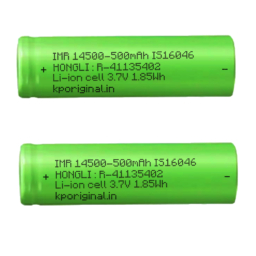 Hongli 14500 3.7V 500mAh Lithium ion Rechargeable Cell Battery AA/14500 500 mAh Flat TOP - Pack of 2