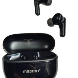 MS Star-Lion Bluetooth 5.4 Wireless Earbuds, True Wireless Stereo with Touch Control, Built-in Mic, Black Charging Case