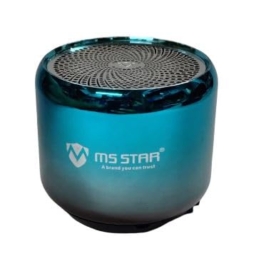 MS Star Little Ultra Mini Bluetooth Speaker, Round Metal Electroplated Design, Wireless with Power Button Control, Long Battery Life, Quick Charging, Multicolor
