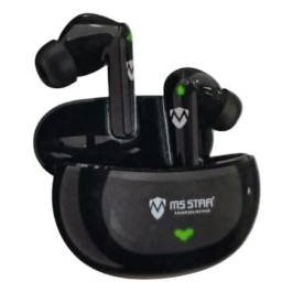 MS Star-SINNAL Wireless Bluetooth 5.4 Earbuds with Microphone, Touch Control, Charging Case, Black