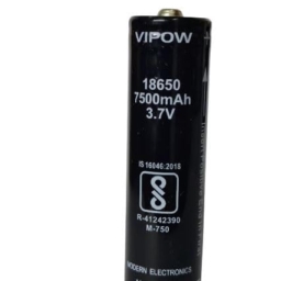 VIPOW High Capacity Lithium Ion 7500mAH Rechargeable Original Power High Capacity Cell, LED, Bluetooth Speaker, Laptops, Power Bank & Torch, Botton Top, 3.7V (Pack of 1)