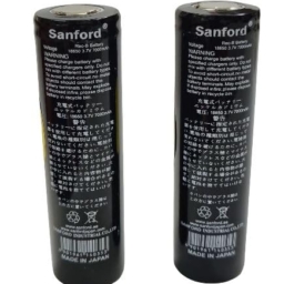 KP Compatiable with Sanford High Capacity Lithium Ion 7000mAH Rechargeable Original Power High Capacity Cell, LED, Bluetooth Speaker, Laptops, Power Bank & Torch, 3.7V (Flat-Top - Pack of 2)