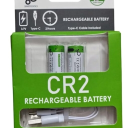 KP Original USB CR2 Lithium Ion Rechargeable Battery, 3.7 V 300 mAh Rechargeable Batteries RCR2 CR15H270 15270 Battery, 1.5H Fast Charge, 1200 Cycles with Type C Connection Cable, Pack of 2