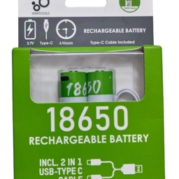 KP Origial Type-C High Capacity Lithium Ion 2000mAH Rechargeable Original Power Batteries, LED, Bluetooth Speaker, Laptops, Power Bank & Torch, Button Top, 3.7V (Pack of 2)